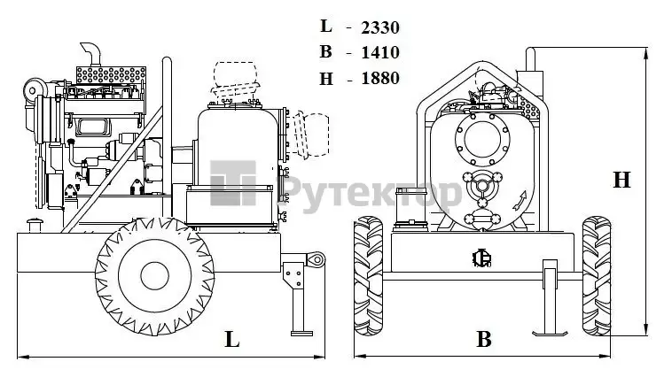 Дизельная мотопомпа VAR 4-316 FKL11 G11 TRAILER