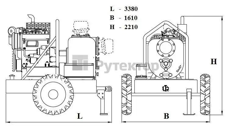 Дизельная мотопомпа VAR 6-400 FZD18 G11 TRAILER